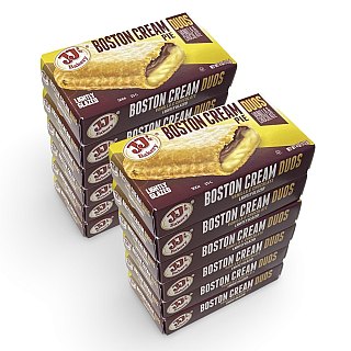 JJ's Bakery Snack Pie Duos, Boston Cream, Kosher Parve, Nut-Free Facility, Pack of 12 - Specialty Snack by JJ's Bakery