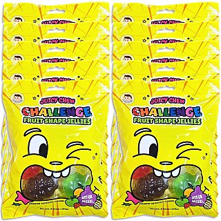Juicy Chew Fruit Shape Jellies for TikTok Challenge Value Pack   9.85 Oz Bag | Pack of 10 (70 Total Jellies) - Specialty Snack by Juicy Chew