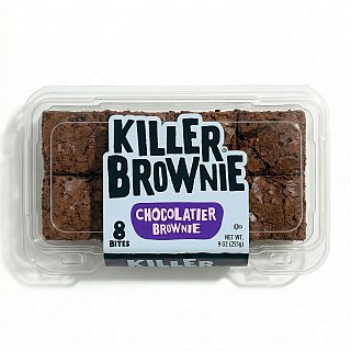 Killer Brownie Chocolatier Brownie Bites, 9oz Tray (8 Bites) - Rich Chocolate Chip, Fudgy Gourmet Brownies - Specialty Snack by Killer Brownie