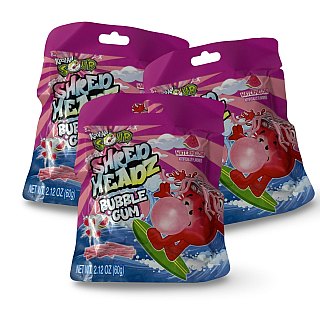 Kool-Aid Shred Headz Sour Watermelon Shredded Chewing Gum, 2.1 Oz, 3 Packs - Specialty Snack by Kool-Aid