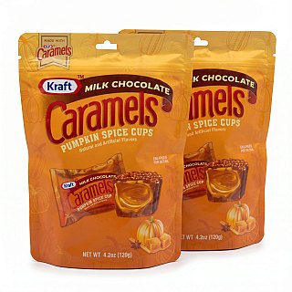 Kraft Caramels Fall Candy 2 Pack | Pumpkin Spice Caramel Cups - Specialty Snack by Kraft
