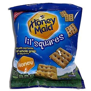 Lil' Squares Honey Graham Crackers Individual Single Serve Packs | Whole Grain, No High Fructose Syrup | (18 Packs) - Specialty Snack by Tribeca Curations