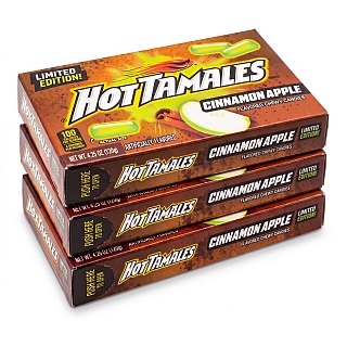 Limited Edition Hot Tamales Chewy Candy, 3 Pack Theater Boxes | Cinnamon Apple - Specialty Snack by Hot Tamales
