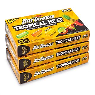 Limited Edition Hot Tamales Chewy Candy, 3 Pack Theater Boxes | Tropical Heat - Specialty Snack by Hot Tamales