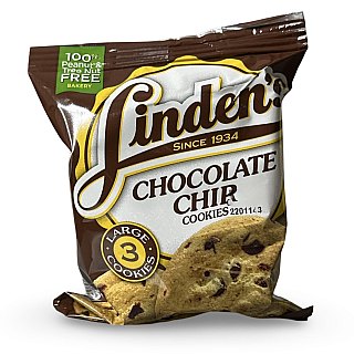 Linden's Chocolate Chip Cookies, 3 Cookies Per Bag | 12 Pack - Specialty Snack by Linden's Cookies