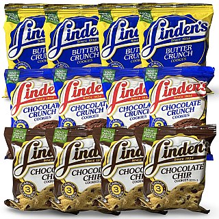 Linden's Cookie Variety, Butter Crunch, Chocolate Chip and Chocolate Crunch | 12 Pack - Specialty Snack by Linden's Cookies