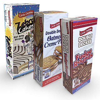 Little Debbie Mega Sized Cakes Combo Packs | Includes: Oatmeal Double Decker Rounds / Fudge Double Decker Rounds / Zebra Black & White Cakes | 18 Total - Specialty Snack by Tribeca Curations
