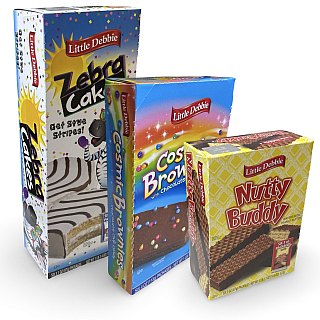 Little Debbie Mega Sized Cakes Combo Packs | Includes: Zebra Black & White Cakes / Cosmic Chocolate Brownies / Nutty Peanut Buddy Bars | 18 Total - Specialty Snack by Tribeca Curations