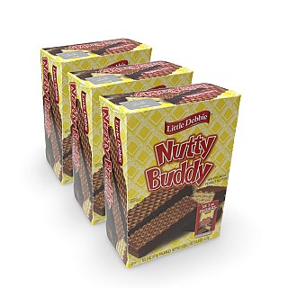 Little Debbie Nutty Buddy Bar, Large 3 oz., Individually Wrapped 2-Packs, 36 Nutty Bars - Specialty Snack by Fieldstone Bakery