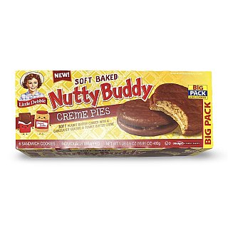 Little Debbie Nutty Buddy Peanut Butter Cookie Cream Pies, Family Pack - Specialty Snack by Little Debbie