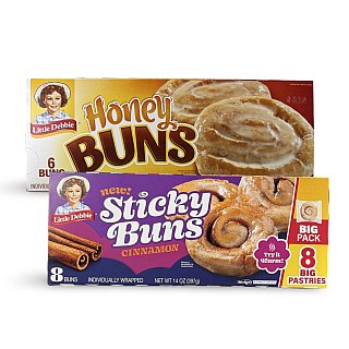 Little Debbie Sticky Buns & Honey Buns Combo Pack – 1 Big Pack Sticky Buns + 1 Honey Bun Box | Compare & Enjoy - Specialty Snack by Little Debbie