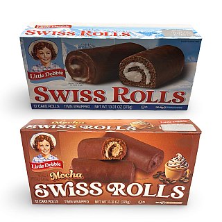 Little Debbie Swiss Roll Variety Pack, Classic Chocolate & Mocha Swiss Rolls, 2 Boxes, 24 Total Rolls - Specialty Snack by Little Debbie