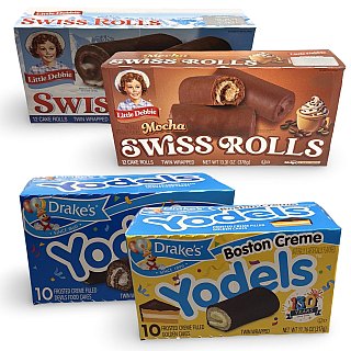 Little Debbie Swiss Rolls & Drake's Yodels Variety Pack, 4 Boxes Total Classic, Mocha & Boston Cream - Specialty Snack by Little Debbie