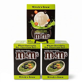 M&M's Witch's Brew, Turns Green! White Chocolate Hot Chocolate Bombs, 3 Pack, Halloween Cocoa Bombs with M&M's - Specialty Snack by M&M's