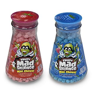 Mad Scientist Mini Nugget Candy Chews Filled Flask, Blue Raspberry and Strawberry Included - Specialty Snack by TRIBECA CURATIONS