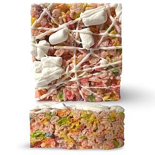 Marshmallow Crispy Treat Bars, Unicorn Drizzle | 6 Pack - Specialty Snack by Tribeca Curations