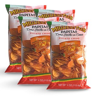 Miguelitos Papitas Potato Chips – Fuego | 4 Bags - Specialty Snack by Utz