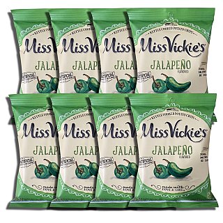 Miss Vickie's Jalapeno Kettle Cooked Potato Chips, 1.875 Oz, 8 Bags - Specialty Snack by Tribeca Curations