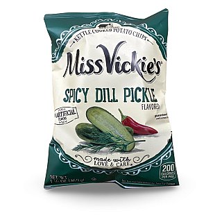 Miss Vickie's Spicy Dill Pickle Kettle Cooked Potato Chips, 12 Pack - Specialty Snack by Tribeca Curations