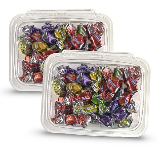 Mixed Fruit Filled Nostalgic Grandma Candy | Classic Apple, Pineapple, Grape and Strawberry Fruity Liquid Center Treats | 2 Bulk 8 Oz Tubs (1 Lb Total) - Specialty Snack by Grandma's Cookies
