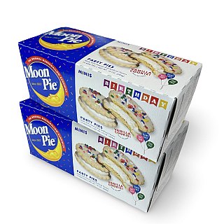 Moon Pie Mini Birthday Cake Vanilla Cookie Party Pies, 2 Boxes, 10 Per Box (20 Total) - Specialty Snack by MoonPie