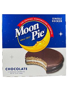 Moon Pie Single Decker - Chocolate. The Original Marshmallow Sandwich, 12 Pies - Specialty Snack by MoonPie