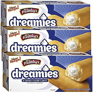 Mrs. Freshley's Cream Filled Dreamies Snack Cakes | Pack of 3 (18 Total Dreamies) - Specialty Snack by Mrs. Freshley's
