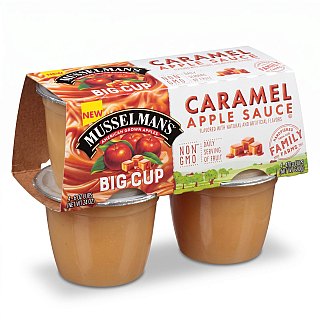 Musselman's Applesauce Cups | 1 Pack (4 Caramel Cups) 6 oz - Specialty Snack by Musselman's