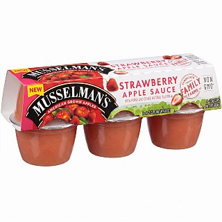 Musselman's Applesauce Cups | 1 Pack (6 Strawberry Cups) 4 oz - Specialty Snack by Musselman's