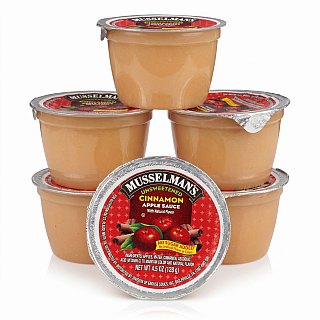 Musselman's Applesauce Cups | 6 x Unsweetened Cinnamon Cups 4.5 oz - Specialty Snack by Musselman's