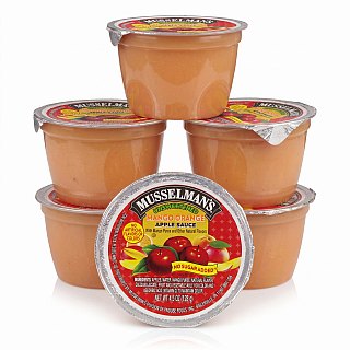 Musselman's Applesauce Cups | 6 x Unsweetened Mango Orange  Cups 4.5 oz - Specialty Snack by Musselman's