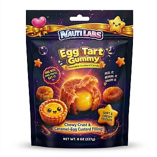 Nauti Labs Experimental Candy | Egg Tart Peelable Gummy - 8 oz Bag - Specialty Snack by Nauti Labs