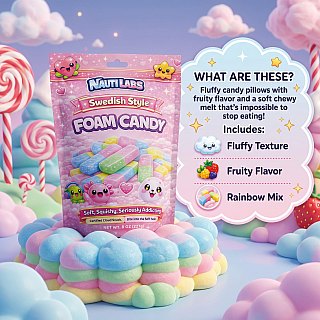Nauti Labs Experimental Candy | Swedish Style Foam Candy - 8 oz Bag - Specialty Snack by Nauti Labs