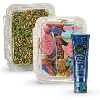 Nerds Cluster Candy Making Kit, 1 lb Swedish Candy + Baby Nerds + Blue Raspberry Sour Ooze - Specialty Snack by TRIBECA CURATIONS