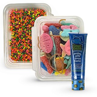 Nerds Cluster Candy Making Kit, 1 lb Swedish Candy + Regular Nerds + Blue Raspberry Sour Ooze - Specialty Snack by TRIBECA CURATIONS