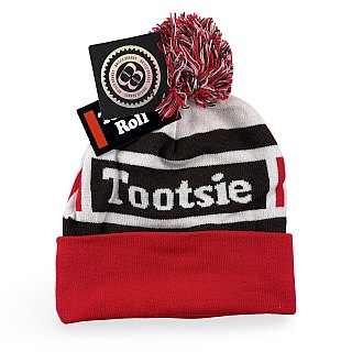 Nostalgic Candy-Themed Winter Hats – Officially Licensed Beanies | One Size Fits All | Tootsie Roll Pom-Pom - Specialty Snack by Tootsie Roll
