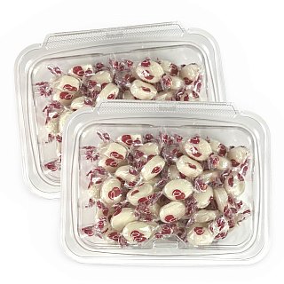 Nostalgic Coconut Drops Hard Candy With Creamy Filling, 2 Tubs (1 Lb. Total) - Specialty Snack by Tribeca Curations