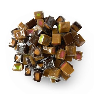 Nostalgic Limited Batch Mixed Flavor Milk Caramel Candy Squares, 1 Lb. - Specialty Snack by Carlotta's Bakery