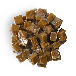 Nostalgic Limited Batch Sea Salt Milk Caramel Candy Squares, 1 Lb. - Specialty Snack by Carlotta's Bakery