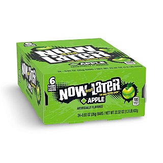 Now and Later Original Sweet Fruit Chewy Taffy, Apple, 24 Pack Case - Specialty Snack by Now and Later