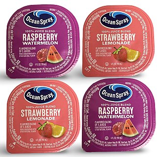 Ocean Spray Fruit Juice Individual Cups Flavors: Strawberry Lemonade and Raspberry Watermelon, 100% Juice,  24 Cups - Specialty Snack by Ocean Spray