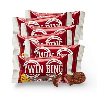Palmers Twin Bing Candy Bars (6-Pack) - Chocolate Covered Cherry Nougat Candy Bar - Specialty Snack by Palmer