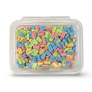 Pez Nostalgic New Four Flavor Sours Mix (Pineapple, Green Apple, Watermelon and Blue Raspberry) Flavors Candy Fruit Tablets Unwrapped, 1 Lb Tub - Specialty Snack by Pez