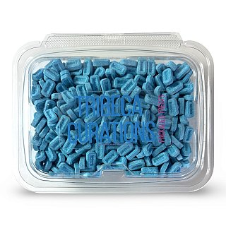 Pez Nostalgic Sour Blue Raspberry Candy Fruit Tablets Unwrapped, 1 Lb Tub - Specialty Snack by Pez