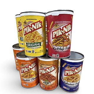 Pik Nik Nostalgic Shoestring Potato Stick Snacks Variety Pack Featuring Ketchup, Salt & Vinegar, Original, Hot, and Cheddar, 2 Each, 10 Total - Specialty Snack by Pik-Nik