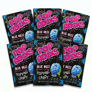 Pop Rocks Popping Candy, Gum & Dips 6 Pack | Blue Razz - Specialty Snack by Poprocks