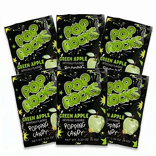 Pop Rocks Popping Candy, Gum & Dips 6 Pack | Green Apple - Specialty Snack by Poprocks