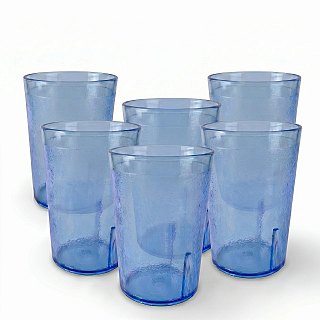 Retro Casual Restaurant Tumblers – 6 Pack | Blue, 16.4 Ounce - Specialty Snack by Cambro
