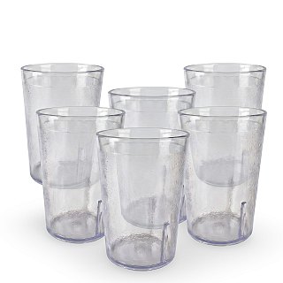 Retro Casual Restaurant Tumblers – 6 Pack | Clear, 12.6 Ounce - Specialty Snack by Cambro