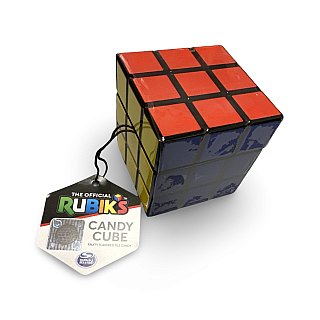 Rubik's Cube Candy Tin Filled With Fruity Sour Candy Squares, 2 Cubes - Specialty Snack by Tribeca Curations